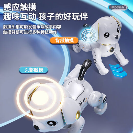 Kakabele Machine Dog Smart Children's Toys 1-3 años 6 Niñas y niños El control remoto de los robots eléctricos llamarán al 2025 Modelo nuevo - Comando de voz de control remoto Programación inteligente Toque Interactiva Interactiva Educación temprana inteligente - Batería de litio único 3