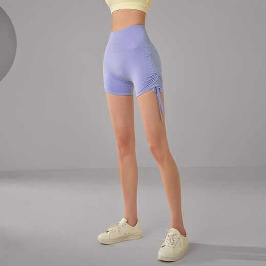 LULULMCCTN High Waist Three-Point Yoga Shorts Women's Tight Butt Lift Running Training Fitness Pilates Sports Shorts Black M