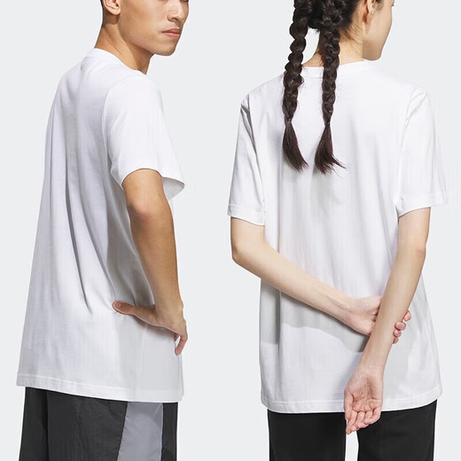 阿迪达斯（adidas）官方短袖男装女装新款健身跑步透气运动服情侣款舒适休闲圆领t恤 IP3884 XS