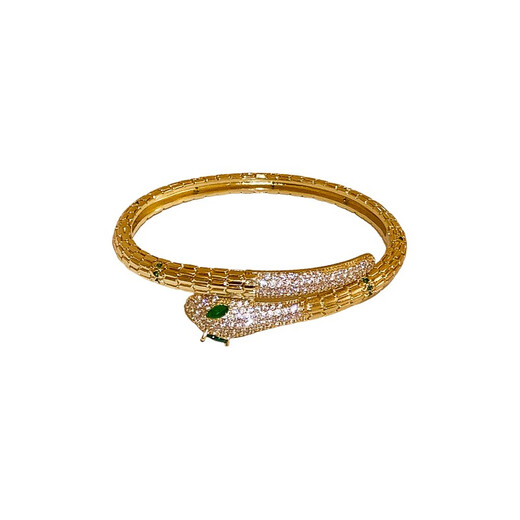 QUAMER European and American Snake Bracelet Women's Light Luxury Niche Exquisite Bracelet 2025 New Arm Bracelet Jewelry Gold-Scale