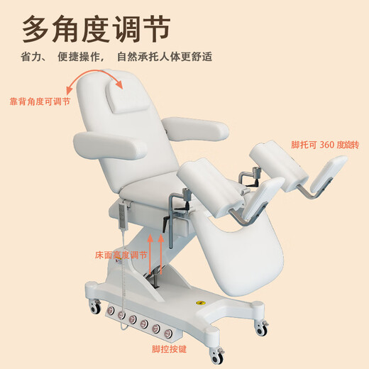 J京迪卡多功能分体式妇科检查床 尚康利多功能私密护理床妇科检查床升降 6626蓝色豪华款全电动 官方标配