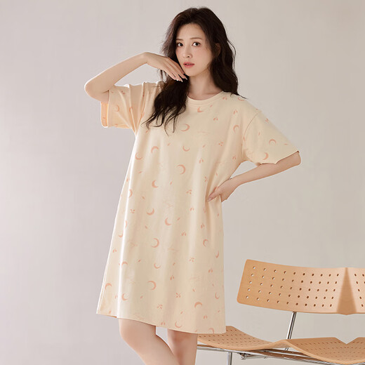 Pajamas de mujer de algodón puro de Palando con una almohadilla para la almohadilla del pecho de la piel suave de la manga corta en el verano Pajama de moda en el verano