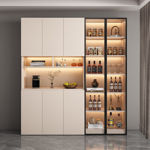 Quanpinwu 2025 Último gabinete lateral de comedor High Gabinete High Wall Simple Comining Almacenamiento Gabinete Sala de estar Gabinete de vinos Gabinete de entrada 12240*40*220 Tablero ecológico