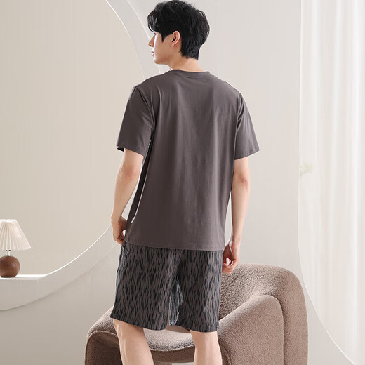 Pajamas para hombres Los pantalones cortos delgados de verano de manga corta modales de verano para hombres jóvenes y los estudiantes pueden usar afuera en casa ysx9717 4xl
