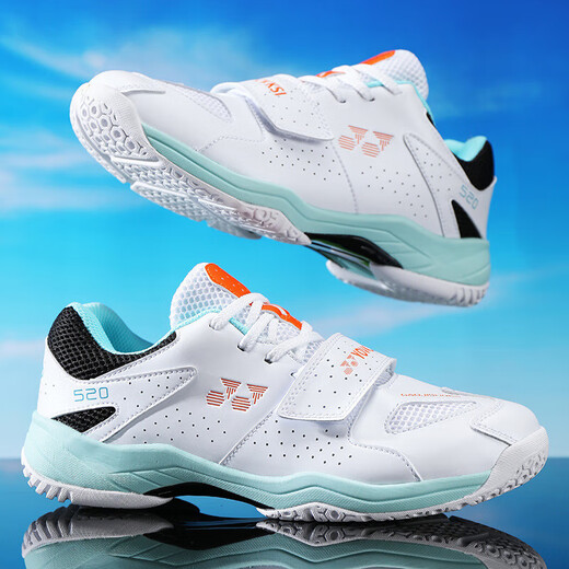 2025 autumn new badminton shoes professional competition good quality breathable badminton shoes couples sports shoes 520 white blue 41
