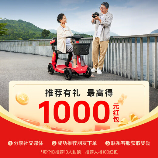 Pippi Bear Elderly Mobility Scooter S1 Elderly Gift - Intelligent Speed Control to Prevent Slips Foldable Elderly Mobility Scooter Gray