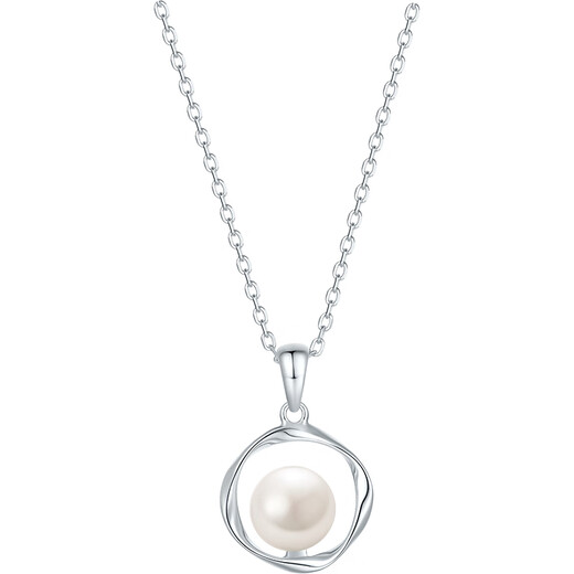 Saturday Fortune S925 Silver Freshwater Pearl Necklace Pendant Birthday Gift X0612435 40+5cm