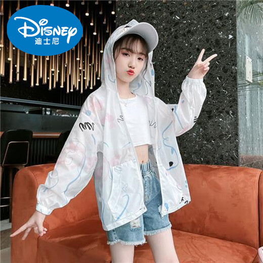 Disney Girls Sun Protection Clothes Summer Children's Light Regular 2025 New Breathable Ice Silk Air Conditioning Shirt for Big Girls and Little Girls Yellow 150