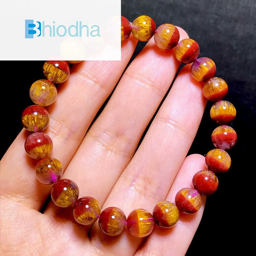 bhiodha胖东来品质极光23紫钛手链千层聚宝盆手串金字塔红幽灵金520情人 12247 极光23水晶