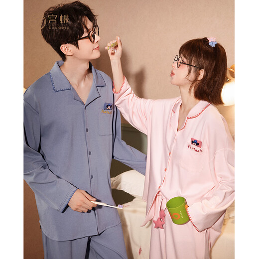 Gong Die Light and Soft Disney Mickey Spring and Autumn Couple Pajamas Women's Long Sleeve Cartoon Home Clothing Set Men's