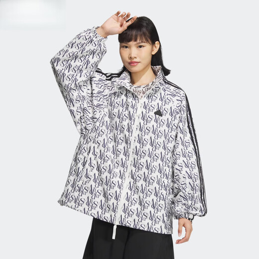 阿迪达斯 （adidas）女子立领户外运动休闲满印印花梭织夹克外套JI9766官方旗舰正品 JI9766 XS (155/80A)
