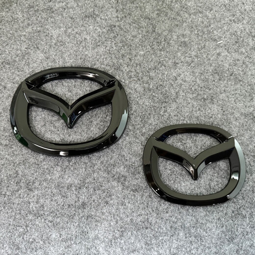 Manman eignet sich für Mazda 6 Atez Vorder- und Heck -Logo Lenkrad Logo Modifiziertes schwarzes Aussehen bedeckt dekoratives Logo 1416 Atez vordere und hintere Logo hell Schwarz