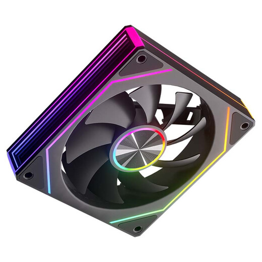 动力火车（PowerTrain）棱镜8 PRO机箱风扇12CM台式电脑ARGB神光同步主机散热风冷 无限镜灯效 黑色正叶