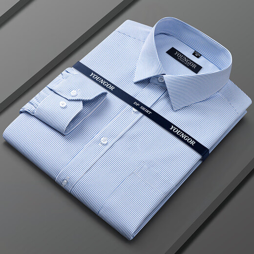 
CEO Yageor pure cotton long-sleeved shirt for men 2025 summer new business casual professional formal wear breathable and ironable top 6630 [Blue Star] 38 [Suggested 100-120 Jin [Jin equals 0.5 kg]]