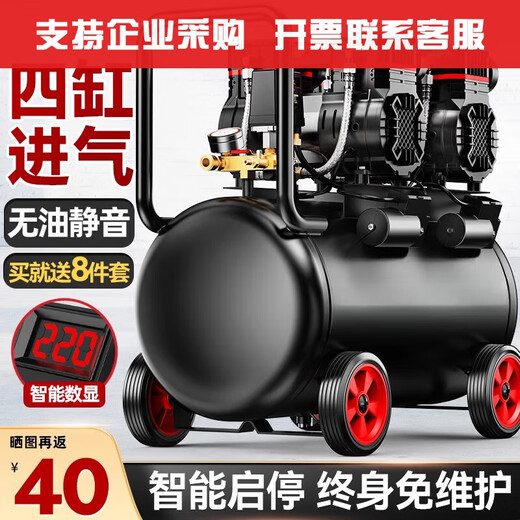 XMSJ空压机充气泵小型220v便携式工业级木工静音高压打气泵空气压缩机 3180W-15L数显无刷+全铜芯+智 3180W+3890W+3990W+4290W