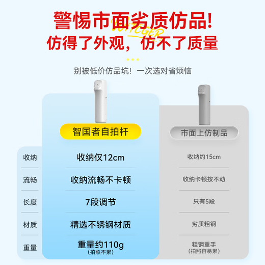 Zhiguozhe [Storage 12 cm] 2025 Neues Mini-Selfie-Stick Mobiltelefon Ständer tragbares Reiseartefakt 360-Grad-rotierende Konzertreise Mini Super Small Special Shooting