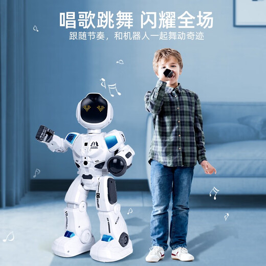 Tutus neue Fernbedienungs-Roboter-Kinderprogrammierung und Tanz kleiner Smart Electric Early Early Education Toys für Mädchen und Jungen K19 Follow-up-Service-Roboter-Sky Blue High-End-Standardkonfiguration
