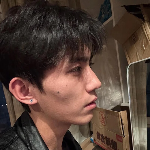 BJYL star's same style earrings for men, handsome and versatile, high-end niche retro light luxury earrings as a birthday gift for boyfriend Blue Polaris earrings single