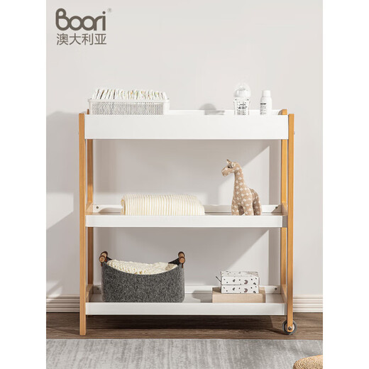 Boori solid wood multi-functional diaper table newborn baby care table storage table bath touch diapers GB solid wood care table