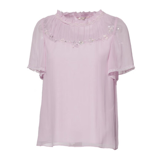 Pinkmary -Hemd für Frauen 2025 Frühlings- und Sommer Neue komfortable Mulberry Silk Fashion Commuter Style Top PMAOS1105 Pink Purple S
