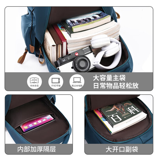 Lob Bear 2025 new model for primary school students, junior high school boys, spine protection, middle school school bags, high school girls, large capacity, ultra-light male, pure black (free lightning bear + coin purse), medium size (suitable for grades 4-6/junior high school students)
