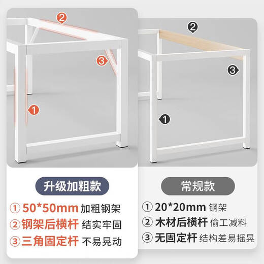 
TLXT custom computer desk desktop simple bedroom desk student home study desk office desk rectangular workbench luxury 14070 white oak color bold and thick