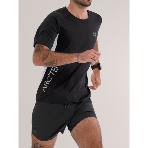 始祖鸟（ARC'TERYX）男士NorvanDownwordLogo吸湿短袖T恤X97207735官方正品 跃动橙Verve X9720 S