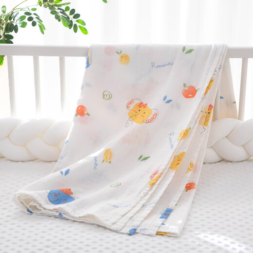 Fengxi baby gauze cover type A summer thin pure cotton cover blanket out windshield cover child baby air conditioning quilt 2 layers kiwi 120X150 5cm