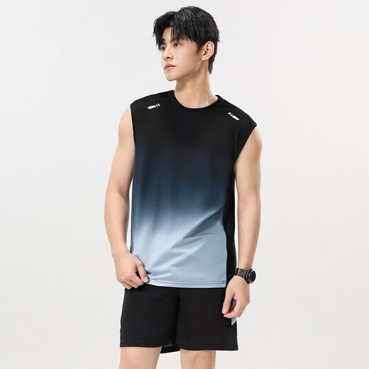 Victoria Traveler Sportswear Set Men's Ice Silk T-shirt Running Quick Dryer Sleeveless Summer Vest Shorts Fitness Basketball Suit XL