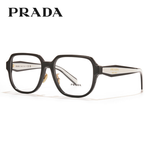 PRADA glasses frames for men and women, new fashion styles for men and women, can be equipped with myopia high and low degree lens frames 0PRB07VD-3891O1 black frame + tortoiseshell temples [+0 yuan with bright moon 1.60 anti-blue light lenses]