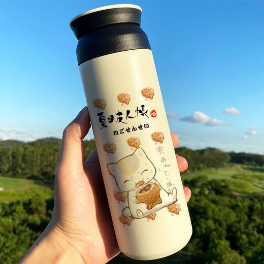 夏目友人帐可爱保温杯动漫猫咪老师周边定制日系咖啡不锈钢水杯子 WT679猫咪老师 350ml平盖杯