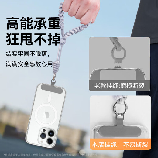 Kewo mobile phone lanyard European anti-theft rope short wrist spiral braided anti-lost portable adjustable fashionable outdoor sports mobile phone universal wristband comes with gasket + spring coil