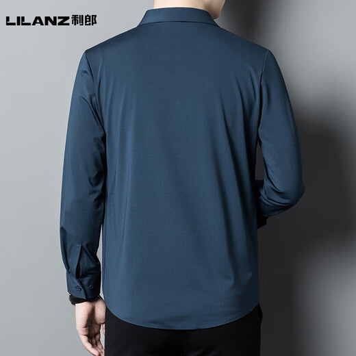 利郎喜爸爸装参加结婚宴礼服公公长袖衬衫衣服薄款男士春秋季高端贵士 BJ6623红色 M 165_