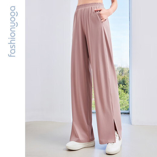 Fansheng Yoga-Anzug lässig und rein locker und leichte Pendelpendel schlanker Sonnenschutzhosen im Freien gerade Hosen F15917 Island Gray S