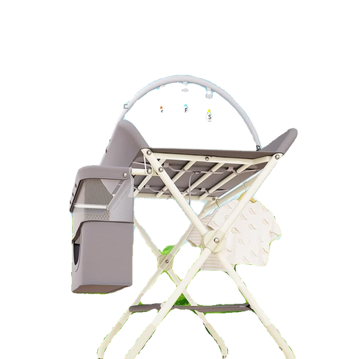 
JCZS German brand diaper table baby care table newborn diaper table massage touch table foldable multi-function gray [upgraded skeleton] toy stand + double-layer storage basket + clothes drying rack