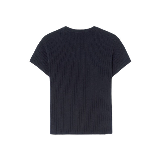 Loro piana/nuoyou pianya lp suéter costoso de costumbra pura cajas costillas de costilla redonda de cuello redondo 2025 nuevo azul marino 36