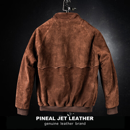 PJL2025 new men's casual stand collar retro trendy goatskin suede Harrington G9 brown M (135Jin Jin is equal to less than 0.5kg)