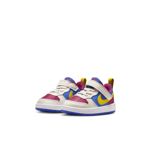 Nike Cool Pineapple Baby Low-top Flat Sneakers Velcro Winter Boys and Girls NIKE COURT IM2183 633 Beet Red/Bright Yellow/Pearl Gray/Comet Blue 23.5