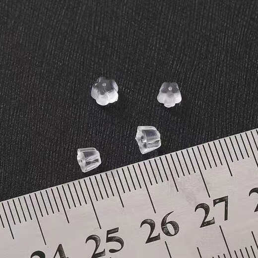 Plum transparent rubber silicone anti-plastic ear plugs diy earrings earrings leather plugs back ear caps plum ear plugs 100 pcs