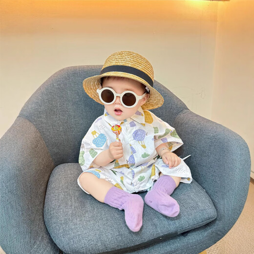 Xiya Meng Eltern-Kind-Anzüge für eine Familie mit drei und vier Sommer-Overalls für Mutter- und Tochter-Anzüge Dopamine High-End-Eltern-Kind-Anzüge sehr aufregender kurzärmeliger Blumenhemd Erwachsener (-100jin [Jin gleich 0,5 kg]) 80