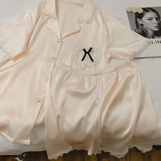 TTPMER感熊猫冰丝睡衣女夏季薄款短袖2025开衫可爱家居服套装 #YX-9227波点 M 【75-95斤】