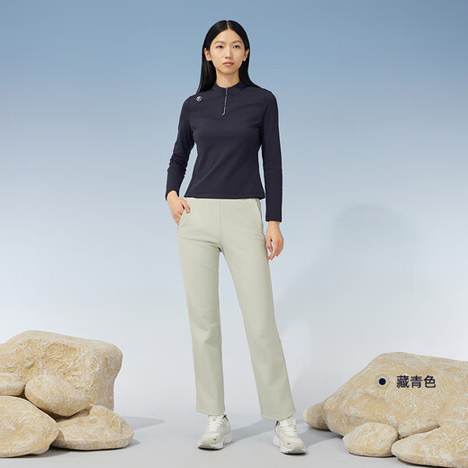 Rapido Li printemps et automne mode décontracté pour femmes confortable à moitié glissière collier sweat à manches longues phare authentique bleu marine authentique xxs 155 / 80a