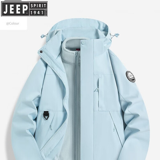 Jeep Spirit Jeep Schockkleidung für Frauen Drei-in-Eins-2025 Neue Frühling und Herbst Super Beautiful Outdoor Sports winddichte wasserdichte Bergsteigerjacke Emma Orange Männer und Frauen [New Product Single Shot] m