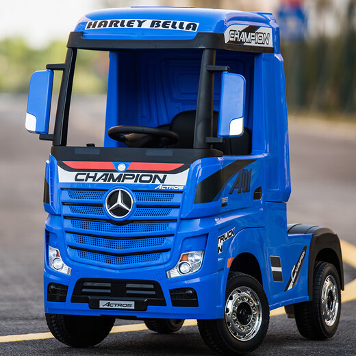 Mercedes-Benz Camión Head Vehículo eléctrico para niños Vehículo eléctrico de cuatro ruedas CAR REMOLO CARRO LA GRANDE CAMIÓN CAMIÓN EXPRESE CAR TOYO CAR BLANCO + [Remolque extraíble] + tracción en las cuatro ruedas Garantía de vida útil grande Seguro de envío