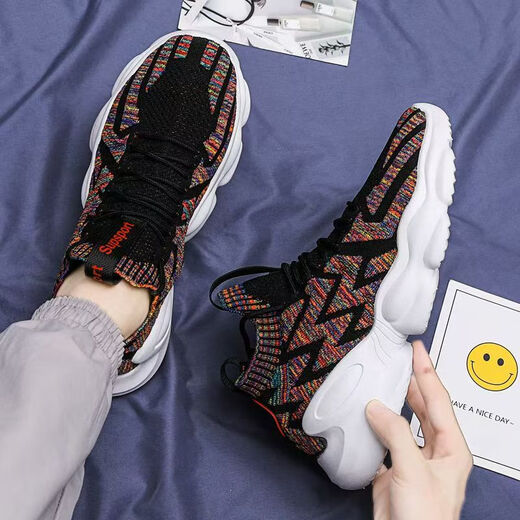 Zhedun men's shoes in autumn new breathable thin lightweight mesh shoes versatile casual dad shoes outdoor running sports trendy shoes RF-AA9909 beige 42