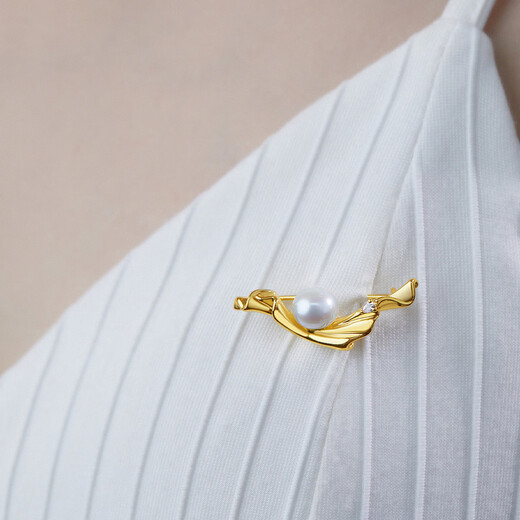 Meluxe white freshwater pearl brooch for women birthday gift for wife 8-9mm