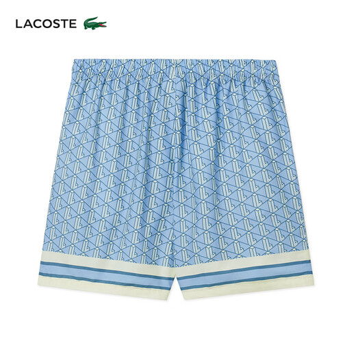Lacoste French Crocodile Herrenkleidung 25 Sommer Neue Mode komfortable geometrische Druckshorts GH9928 GIL/Blue Geometric Print L 5
