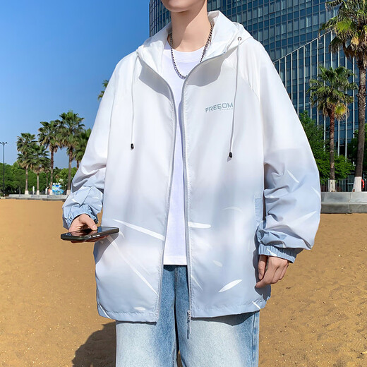 奥计高中生衣服男冰丝男生初中生夏季2025新款外套青少年大童透气潮 6626灰色(单件外套) 品质升级 L 90-110斤左右