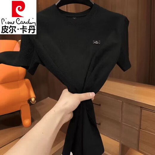 皮尔卡丹（pierre cardin）2025新款夏季冰丝肌理感绣标圆领男士短袖T恤时尚半袖百搭轻奢 【夏季短袖】6628白色 XL 120-135斤