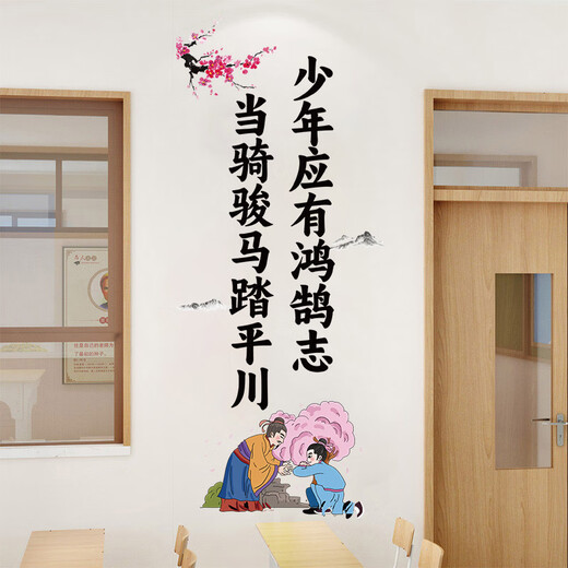Class culture slogans in the future you will be inspirational school classroom layout decoration elementary school celebrity quote wall sticker holder SY6167 vertical wind is coming [New imposition spacing large